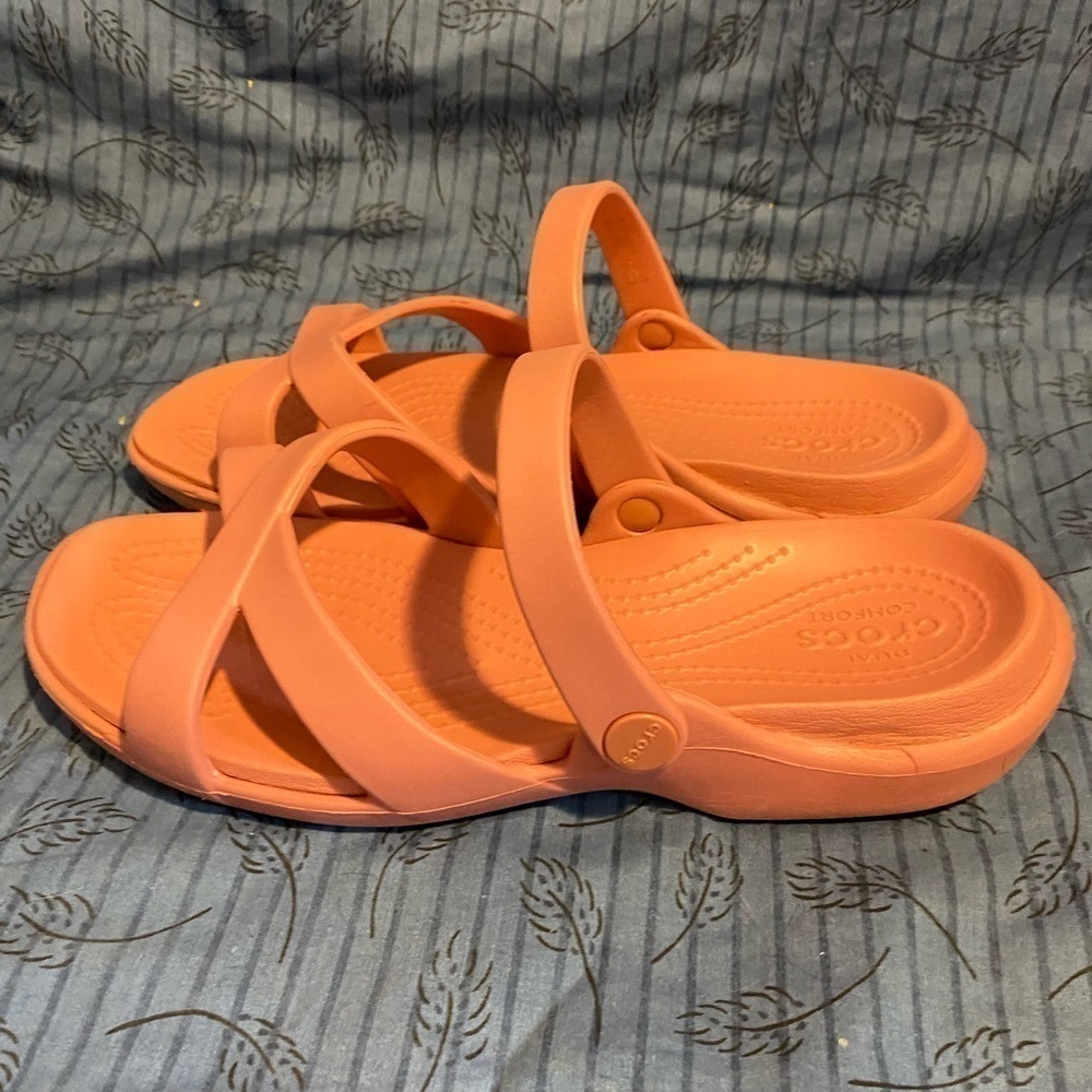 Crocs Meleen crossband blush pink sandals 8 - Picture 4 of 4
